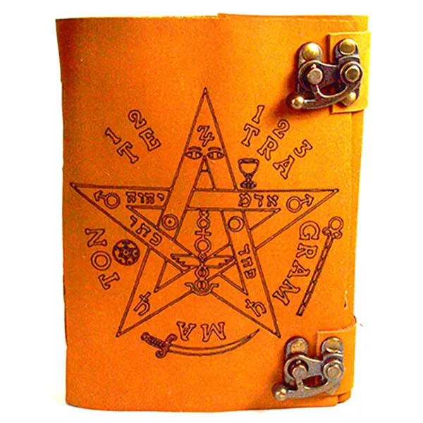 Tetragrammaton aged looking paper leather w/ latch