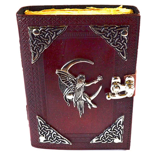 Fairy aged looking paper leather w/ latch 4 1/2" x 6 1/2" - Unlined
