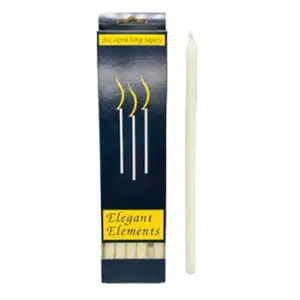10" Ivory chime candle 6 pack