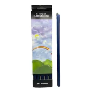 10" Blue chime candle 6 pack