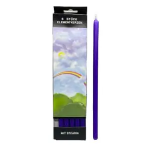 10" Purple chime candle 6 pack