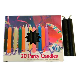1/2" Black Chime Candle 20 pack