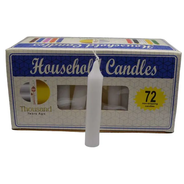 (set of 72) White 4" household candles