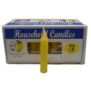 (set of 72) Yellow 4" household candles
