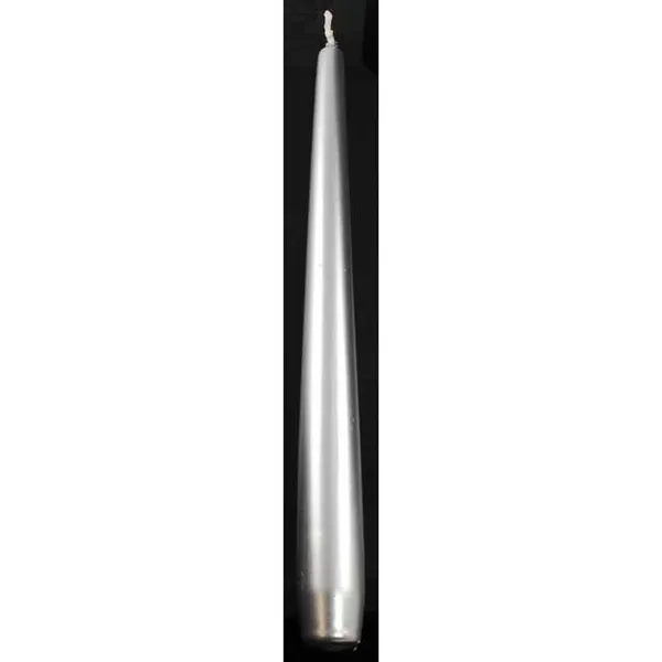 9" Silver taper candle