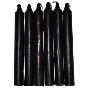(set of 6) Black 6" household candle