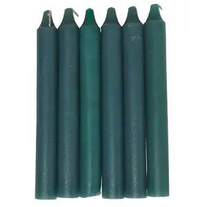 (set of 6) Green 6" household candle