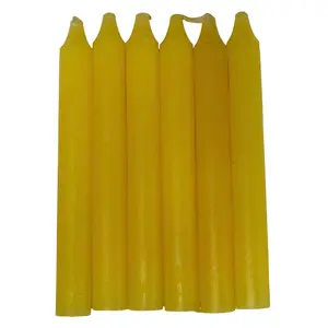 (set of 6) Yellow 6" household candle