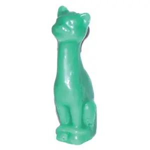 5 1/2" Green Cat candle