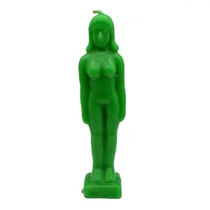 6 3/4" Green Woman candle