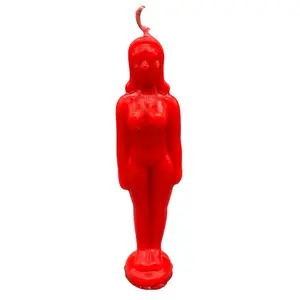 6 3/4" Red Woman candle