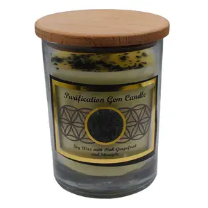 Purification gem stone soy candle