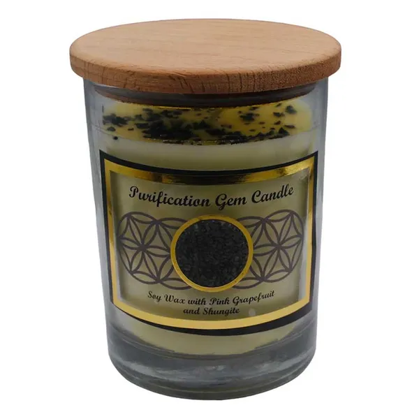 Purification gem stone soy candle