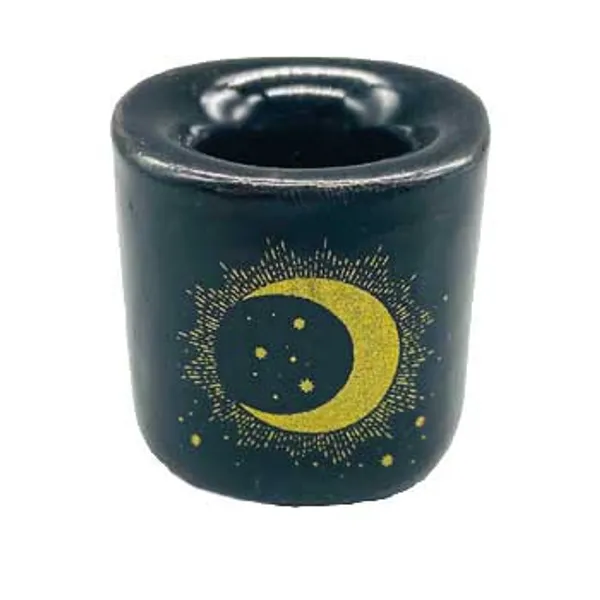 Moon & Star Black ceramic holder