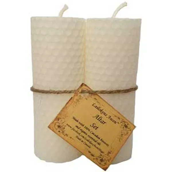 4 1/4" Altar set white Lailokens Awen candle