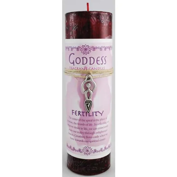 Fertility Pillar Candle with Goddess Necklace