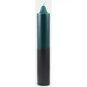 9" Green/ Black pillar candle