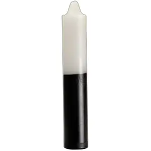 9" White/ Black pillar candle