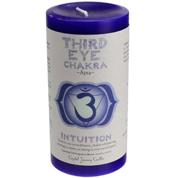 Third Eye Chakra pillar candle 3" x 6"