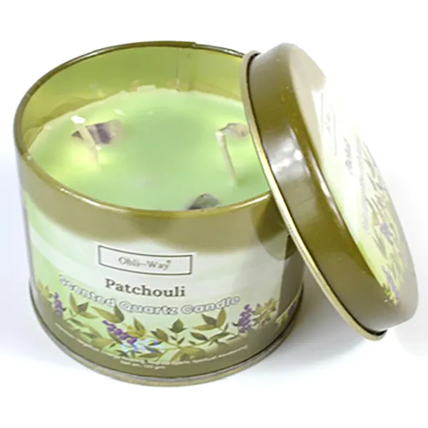 Pachuli (Patchouli) quartz tin candle