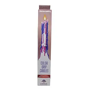 (set of 2) Pink, Purple Drip candles