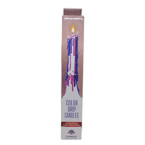 (set of 2) Pink, Purple Drip candles