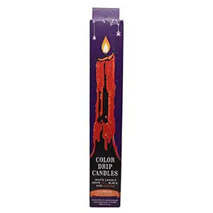 (set of 2) Red, Black Orange Drip candles