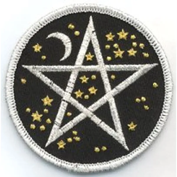 Starry Pentagram iron-on patch 3"