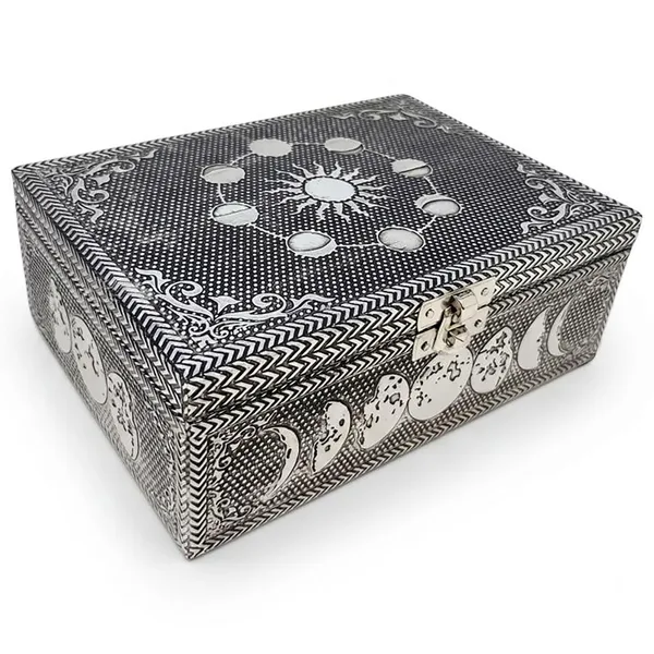 5"x 7" Moon Phase metal box (over wood)
