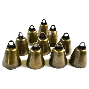 (set of 10) 1 1/4" Antique Finish Bells