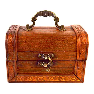 4" x 5 1/2" x 3 3/4" antique wood box