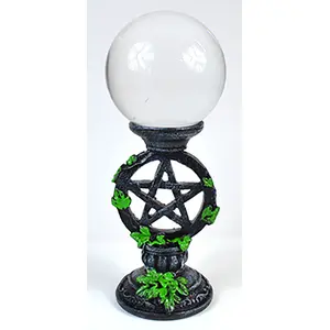 80mm Clear gazing ball with Pentagram Stand