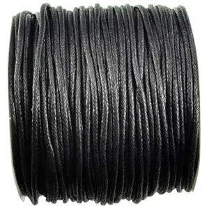 Black Waxed Cotton cord 2mm 100 meters