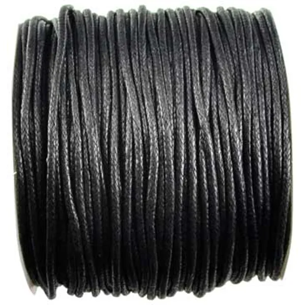 Black Waxed Cotton cord 2mm 100 meters