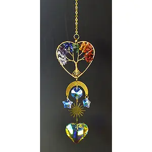 13 1/2" 7 Chakra Heart sun catcher