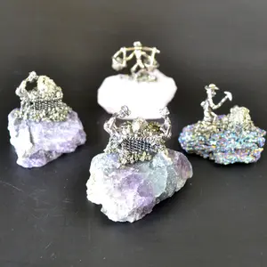 (set of 4) Miner on Mixed stones