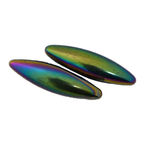 (set of 2) 60mm Rainbow Magnetic Hematite Oval