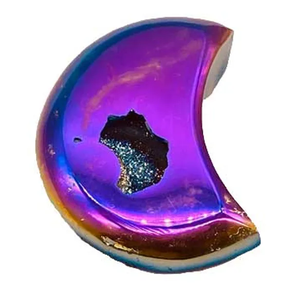 4" Moon Rainbow Druse Agate Geode