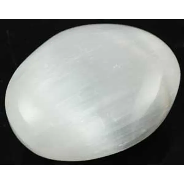 White Selenite Oval 2"