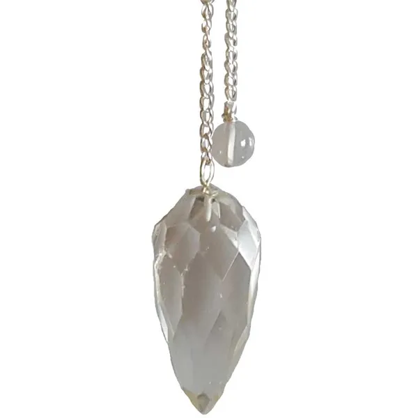 Faceted Clear Quartz pendulum