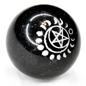 50mm Tourmaline Pentagram & Moon sphere