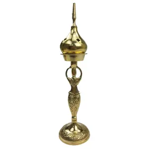 9" Goddess brass incense burner