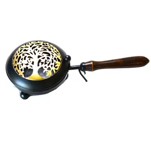 11" Tree of Life metal incense burner