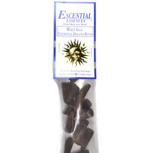 16/pk White Sage, Patchouli,Dragons Blood escential essences incense cones