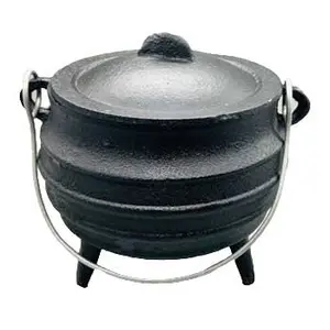 5" cast iron cauldron w/ lid