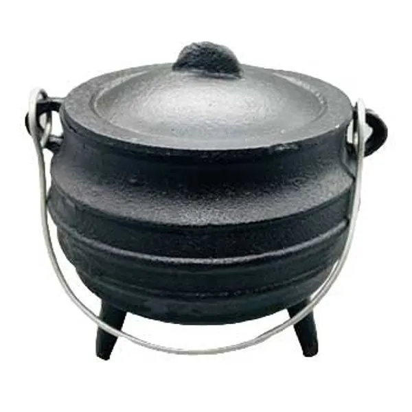 5" cast iron cauldron w/ lid