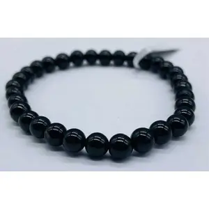 6mm Tourmaline, Black bracelet