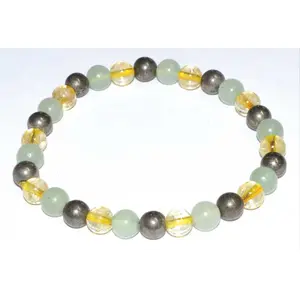 6mm Aventurine, Green, Citrine & Pyrite bracelet