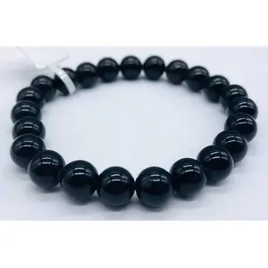 8mm Obsidian, Black bracelet