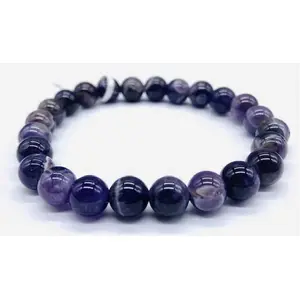 8mm Amethyst, Chevron bracelet